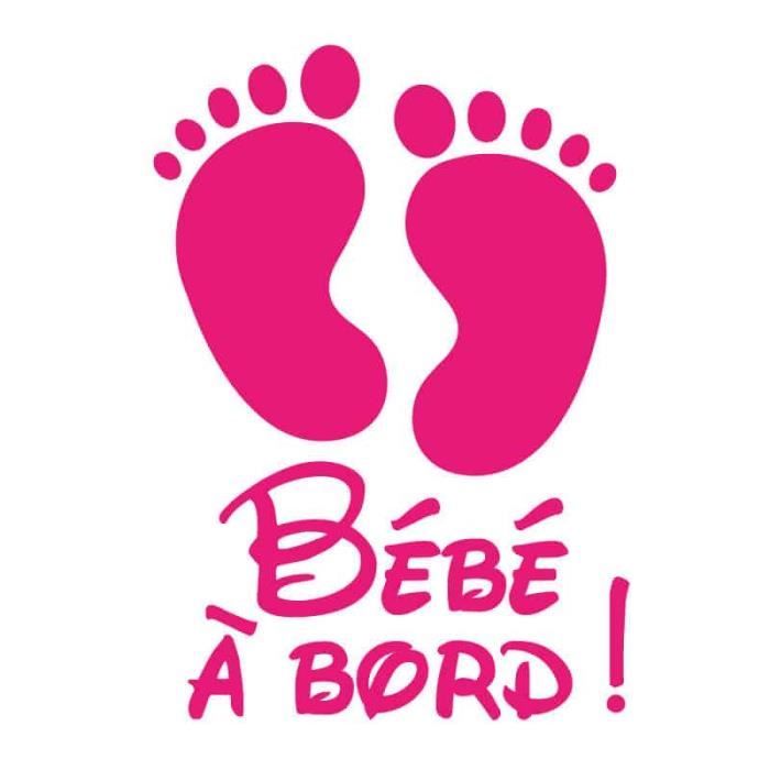 STICKER BEBE A BORD PETITS PIEDS J0115 Rose - pink Rose - Pink