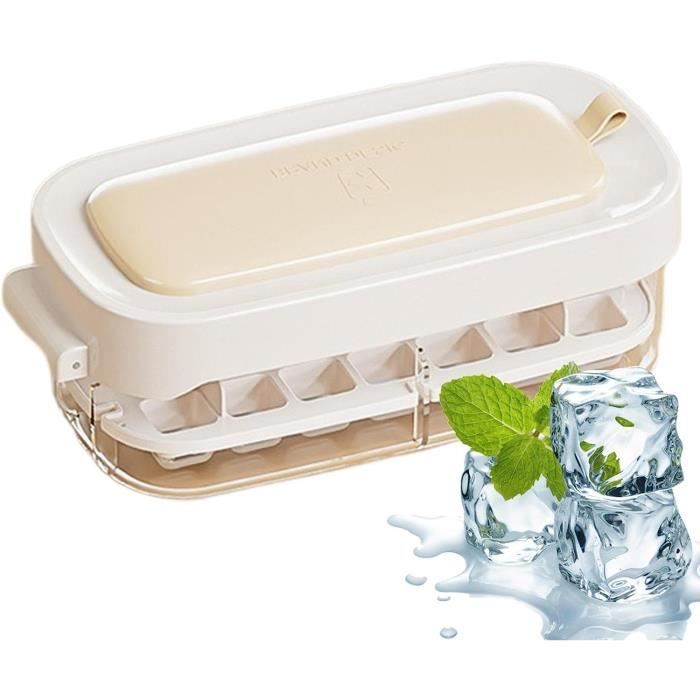 QUELIEN Bac à Glaçons Pour Congélateur, Bac à Glaçons Avec Couvercle Et