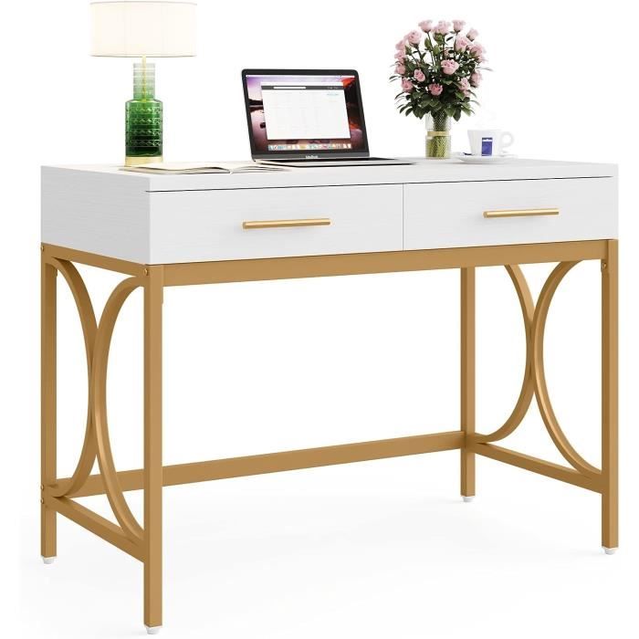 eSituro 100cm Bureau avec Tiroir, Bureau d'ordinateur, Table, Bureau à