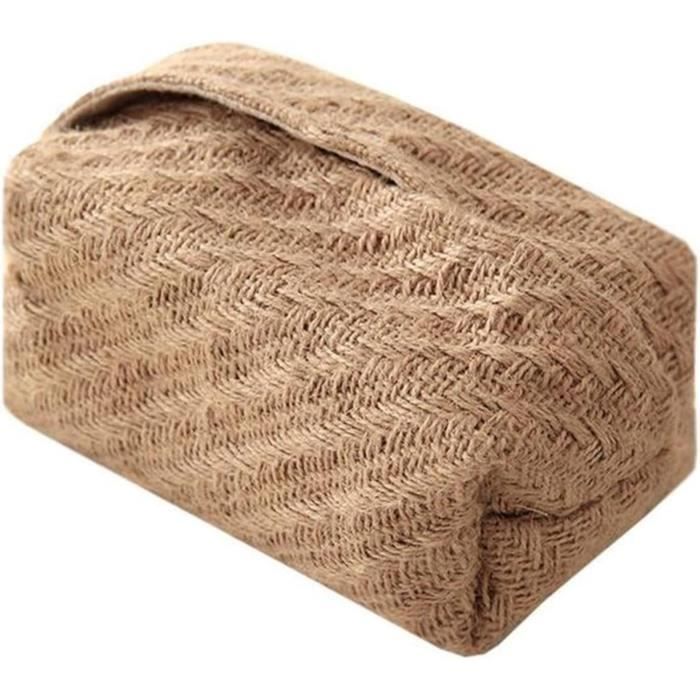 Boîte à Mouchoirs Tressée Jute Bohème Rond – Distributeur Naturel Avec Couvercle
