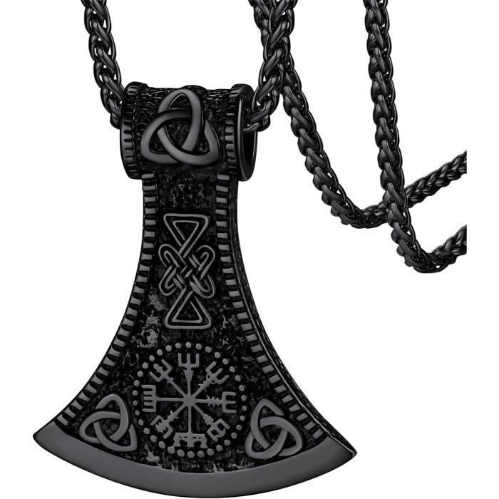 Collier Viking Berserk - Pendentif Rune Acier Inoxydable Pour Homme | Style Nordique Et Cosplay
