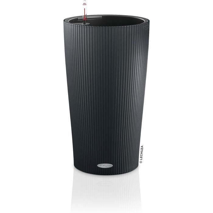Pot De Fleurs Olly & Rose Métal Noir Avec Support - 50cm Hauteur Totale - Design Contemporain - Intérieur Bureau