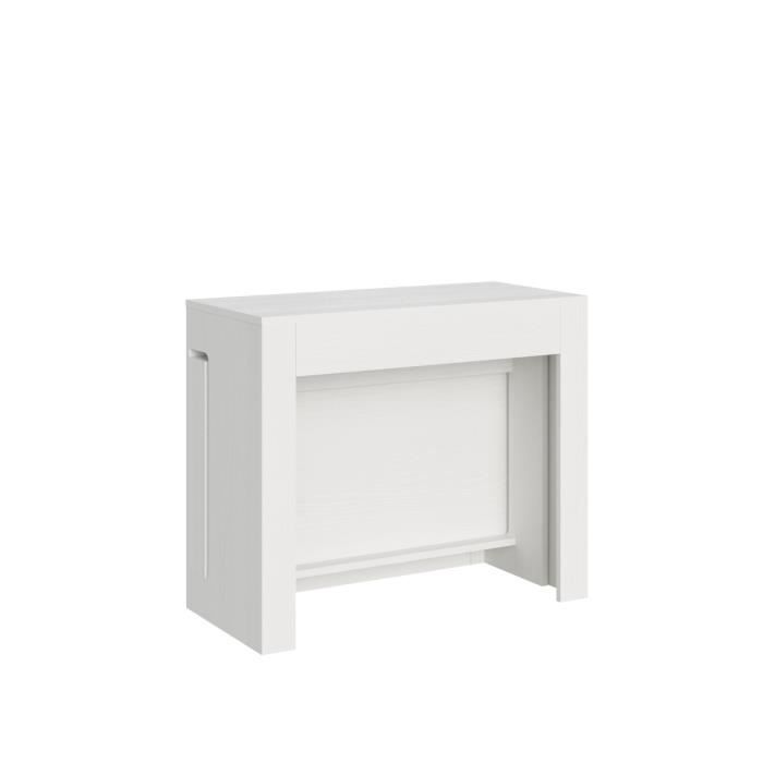 Console extensible - ELIA - Frêne Blanc - 302 cm - 14 places - Mélamine