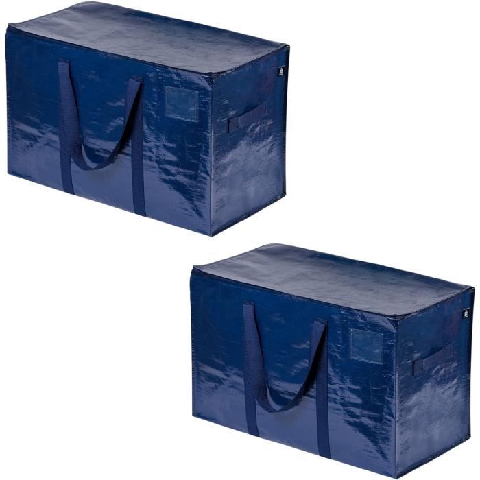 Lot de 2 Sac Déménagement Extra-Large, Fermeture Eclair, Sac de