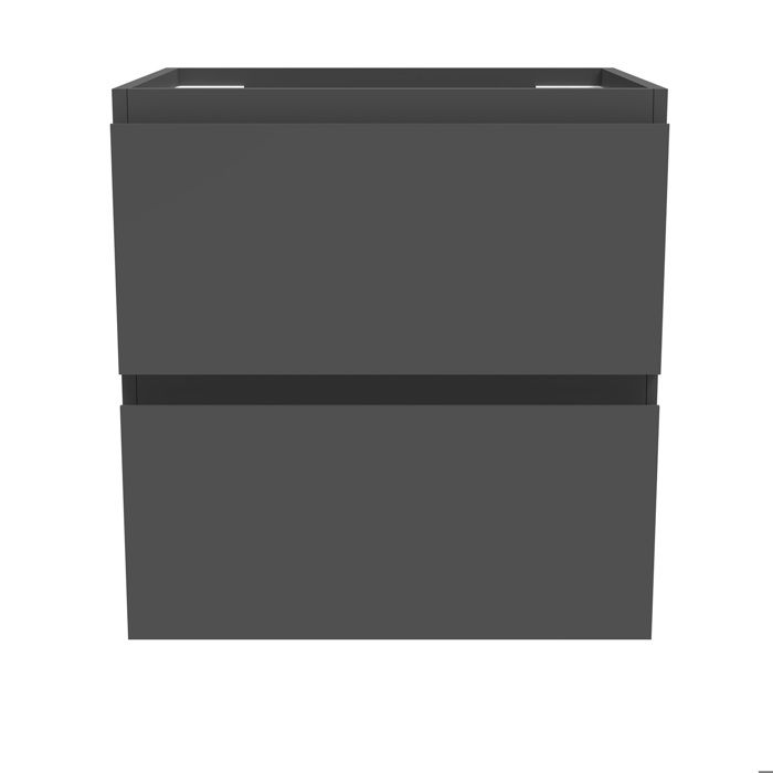 AICA Meuble de salle de bain anthracite 50cm suspendu avec 2 tiroirs