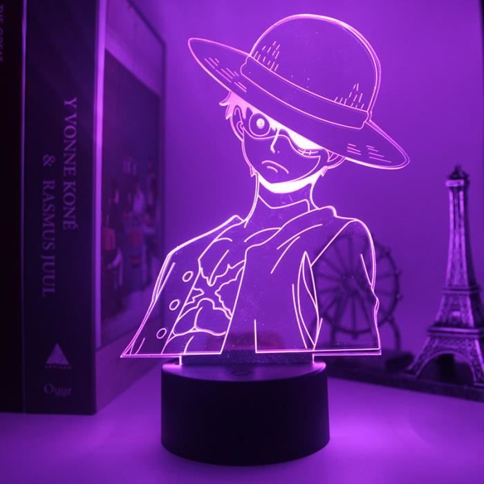 One Piece Luffy thème 3D Lampe LED nuit lumière 7 Changement de