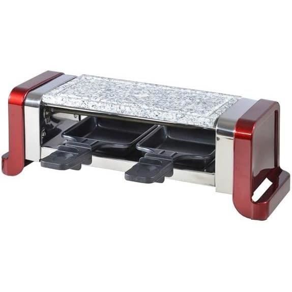 Raclette 2 Personnes Connectable Livoo - Pierre Naturelle, 450W, Design Compact Rouge - 8