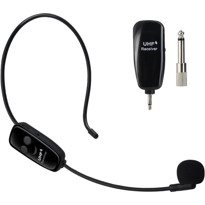 XIAOKOA-Microphone de tête sans fil,casque numérique LED,micro sans fil