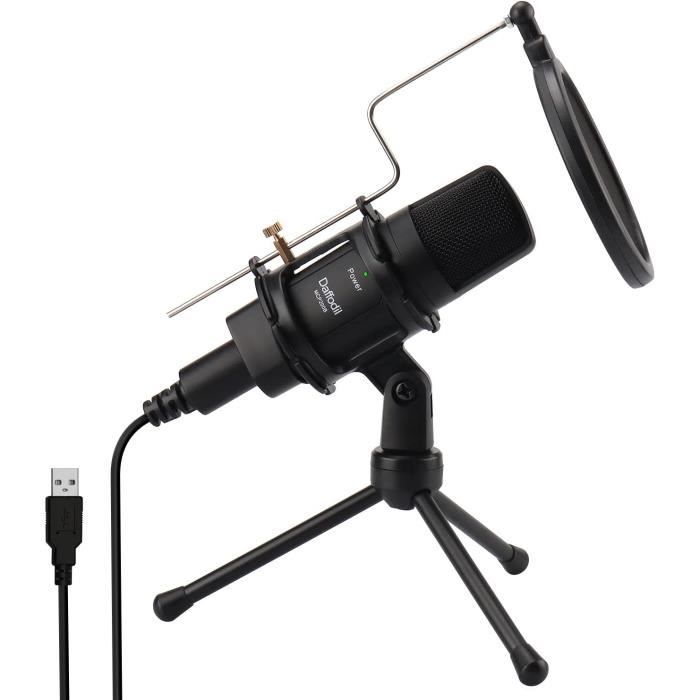 Oversteel - Elinvar USB Gaming Microphone, Cardioïde Et Omnidirectionnel Avec Bras Et Support, Illumination RGB, Plug & Play, Compatible PC, XBOX Series, PS4, PS5 Et Mac, Noir