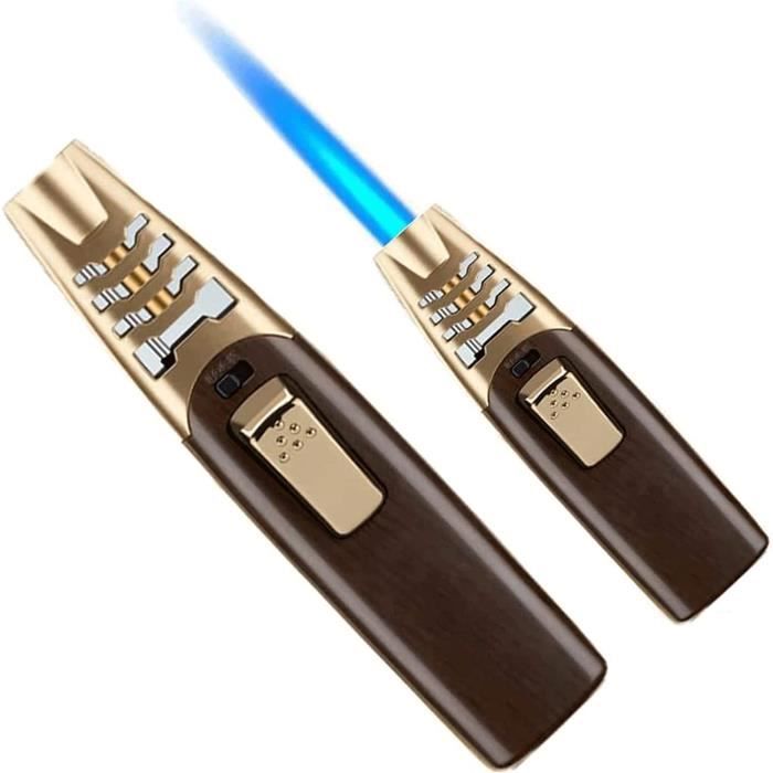 Briquet Torche Rechargeable – Flamme Réglable, Coupe-vent, étanche, Portable Pour Camping, Cuisine, Barbecue (vert)