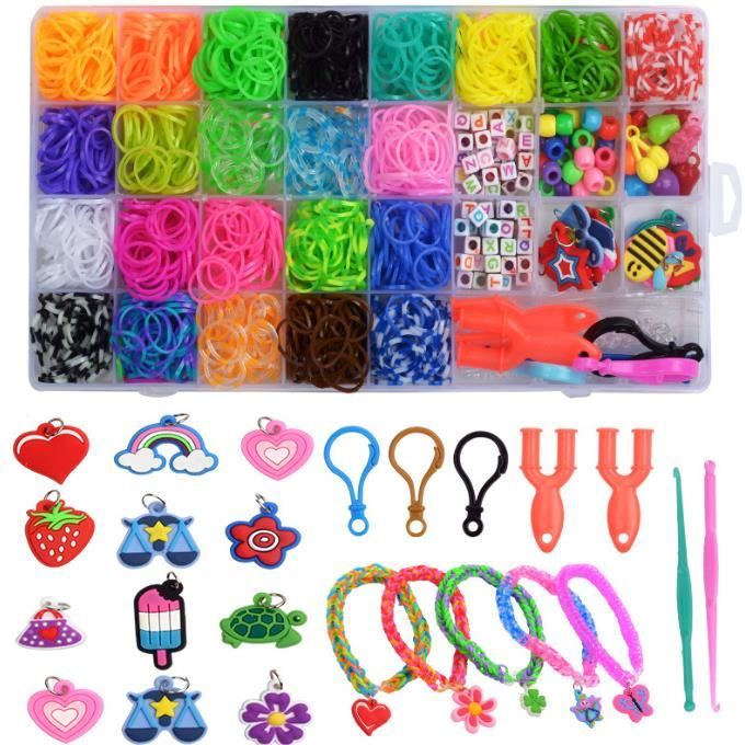 Elastique Bracelet Kit, Bricolage Elastique Enfant Elastiques pour Bracelets  Kit Elastiques Loom Rubber, Perles Bracelet Fabrication - Cdiscount Jeux -  Jouets