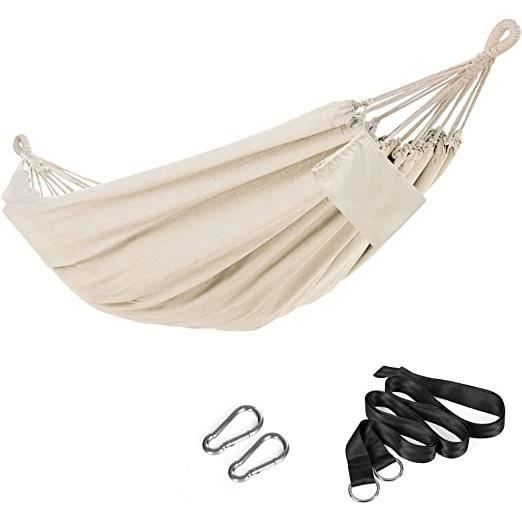 Kronenburg Hamac Multi-Personnes 210x150cm - Jusqu'à 300kg, Certifié TÜV, Beige