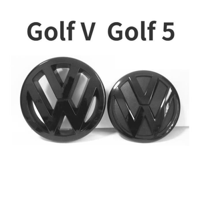 Lot De 2pcs Insigne Logo Emblème Avant Grill -arrière Coffre Noir Brillant Compatible Volkswagen Vw Golf 5 V