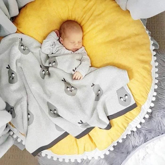 Bébé couverture Grand coussin rond coton coussin épais bébé jeu mat matelas set bébé chambre 90cm J07C5