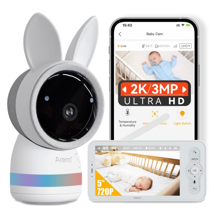 Babyphone Avec Caméra Et Audio, écran 5’’ Et Application