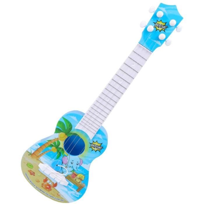 TOYANDONA Enfants Ukulélé Jouet Petite Guitare 4 Cordes Instrument de Musique pour Enfants Enfants Étudiants Adultes Débutants Jouets Éducatifs Bleu 