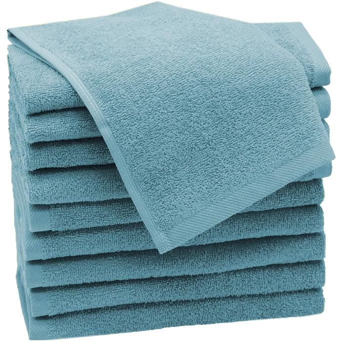 30 x 50 cm Lot de 10 serviettes pour invités douces 100 /% coton confortables et absorbantes anthracite