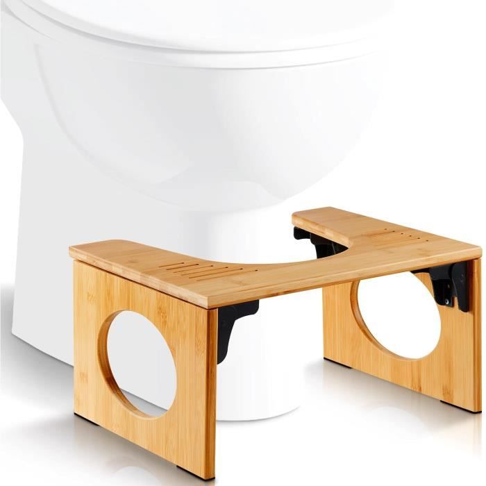 Tabouret de toilettes pliable en bambou - accroupisseur physiologique en  bois - repose pieds repliable pour wc - marchepied anti c - Cdiscount Maison