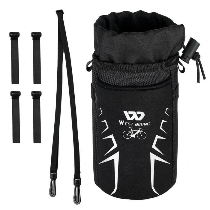 Porte-Gobelet Tourbon Pour Guidon De Vélo – Fixation Rotative, Doublure Rayée, Cordon De Serrage, Compatible Cadre Et Tube
