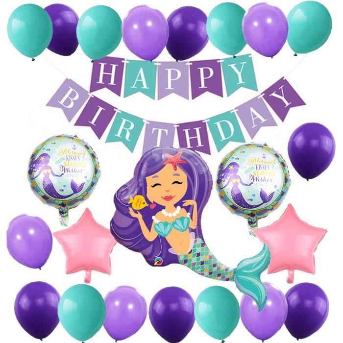 Sirène anniversaire décoration fille 7 ans , kit de guirlande de ballons de  sirène, ballons de queue de sirène, ballon en alu[314] - Cdiscount Maison