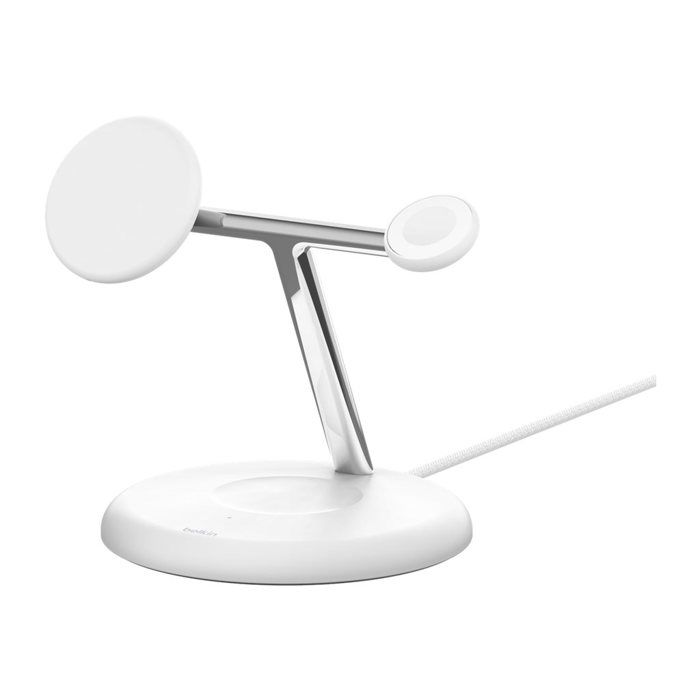 Support de chargement sans fil - Belkin - BoostCharge Pro 3-in-1 - 15 Watt - Qi2 - Blanc