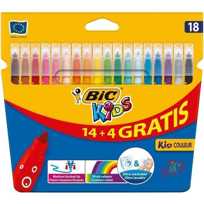 BIC Kids 18 feutres de coloriage pour enfant