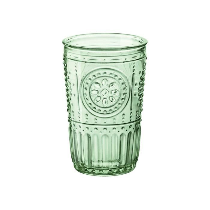Bormioli Rocco Romantic - Confezione 4 Bicchieri In Vetro Verde, 34 Cl, Lavastoviglie