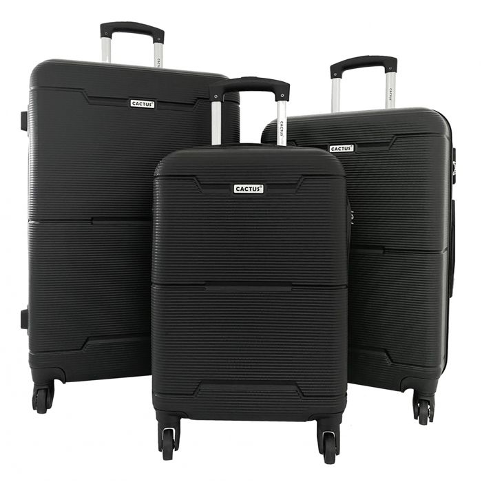 Set de 3 Valises Rigides Cactus ABS NOIR - CA10483 - 55cm-67cm