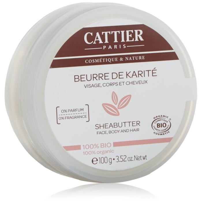 Cattier Beurre de Karité 100% Bio 100 g: Hygiène et Soins du corps -  Cdiscount Au quotidien