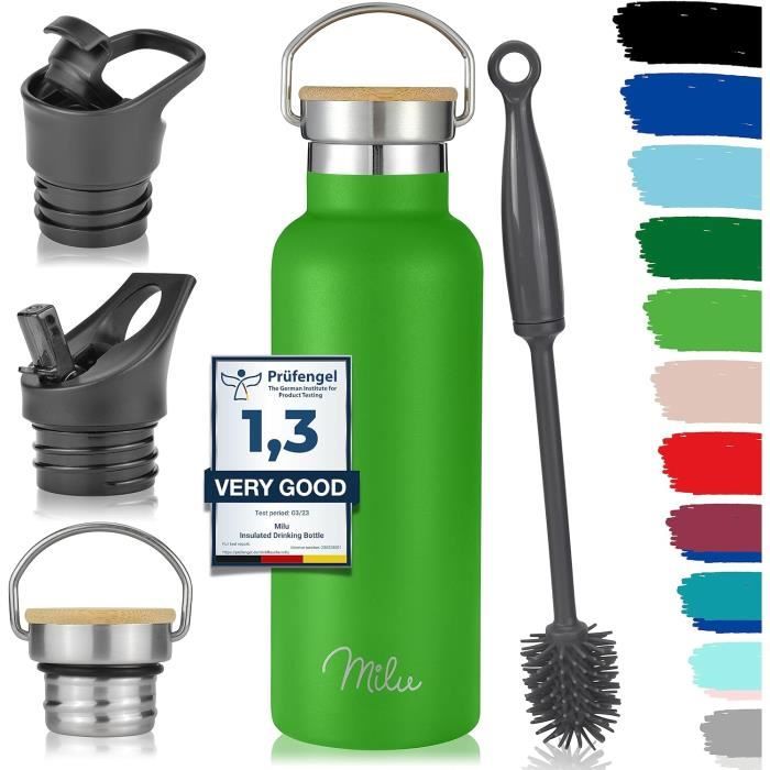 FINE-Bouteille d'eau en Acier Inoxydable 500ml Verre à boire de sport