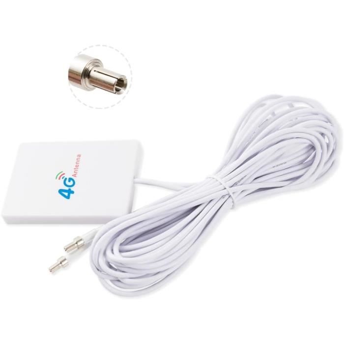 Antenne TS9 5dBi 4G/LTE - Lot De 2 - Pour Amplificateur Signal Mobile, Routeur 4G - Connecteur TS9 - 13