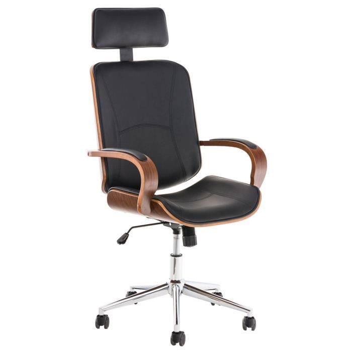 CLP Chaise de bureau Dayton - Couleur:noyer/noir