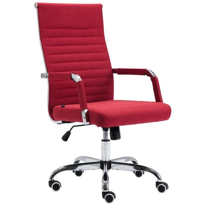 Chaise de bureau Amadora - CLP - Réglable en hauteur - Pivotant - Rouge-Tissu