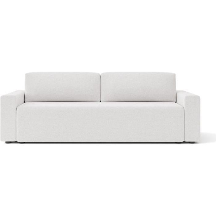 Canapé droit 3 places Blanc Tissu Moderne Confort