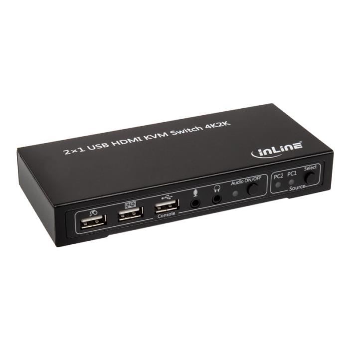 InLine KVM Switch - 2-voie HDMI - Résolution 4K2K - Audio - 2 Ports USB - vue 1