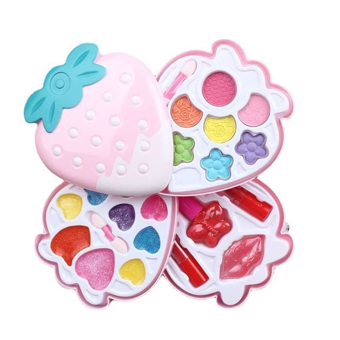 Coffret Maquillage Jouet pour Enfants - Lavable Palette - Coiffeuse Princesse Fille 3 4 5 ans
