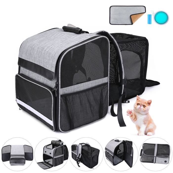 Sac à Dos Chat Chien Extensible 90%, Sac Transport pour Chat Petit