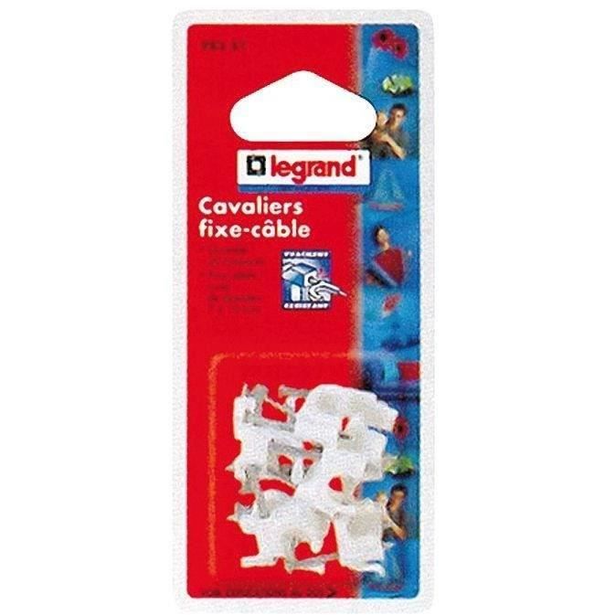 Cavalier fixe-câble x20 - D: 5 mm - blanc