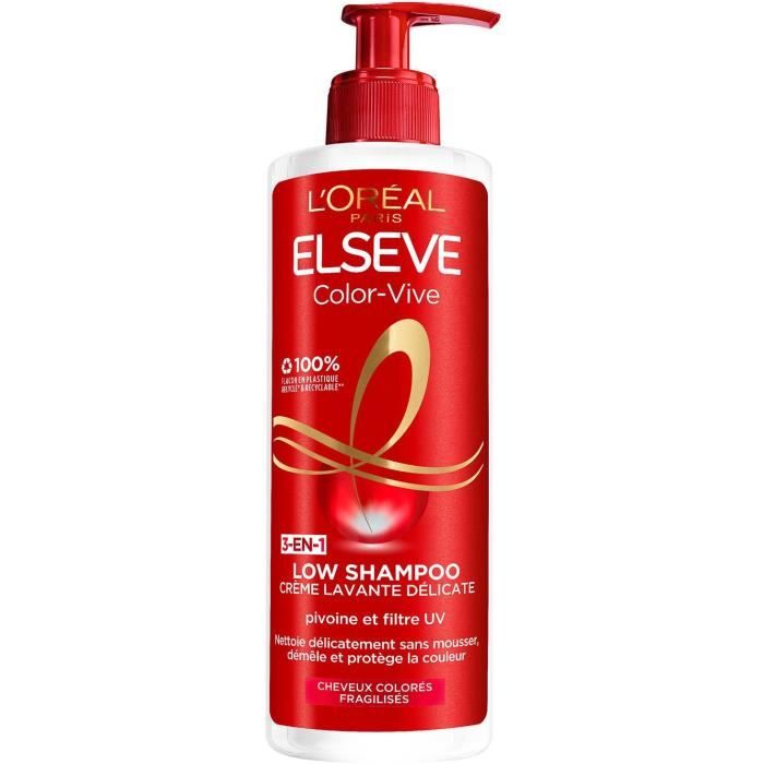 L'Oréal Paris Elseve ColorVive Low Shampoo 3en1 Cheveux Colorés 400ml
