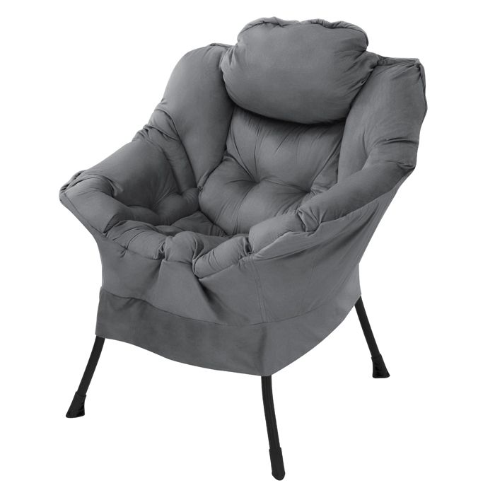 ML-Design Fauteuil relax anthracite Fauteuil de salon de télévision coussin avec accoudoirs poche latérale structure en acier ML-Design Fauteuil relax anthracite Fauteuil de salon de télévision coussin avec accoudoirs poche latérale structure en acier