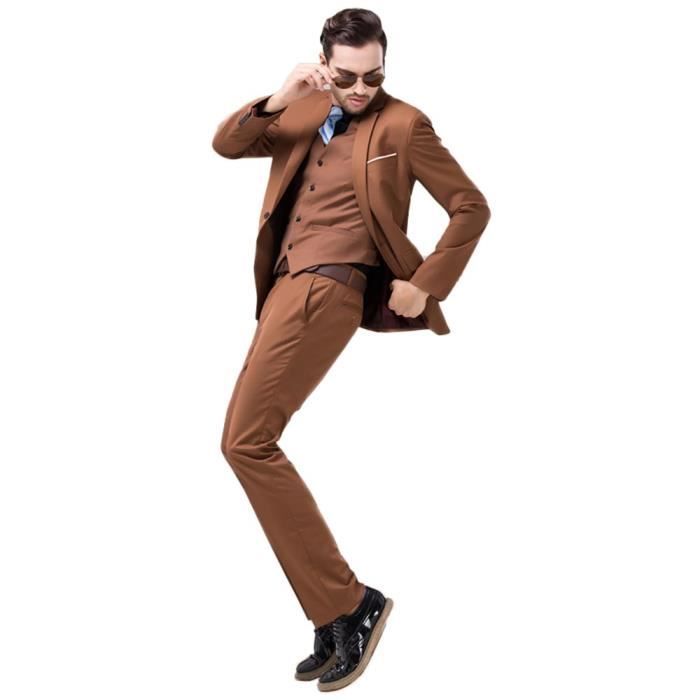 Costume marron homme mariage deals