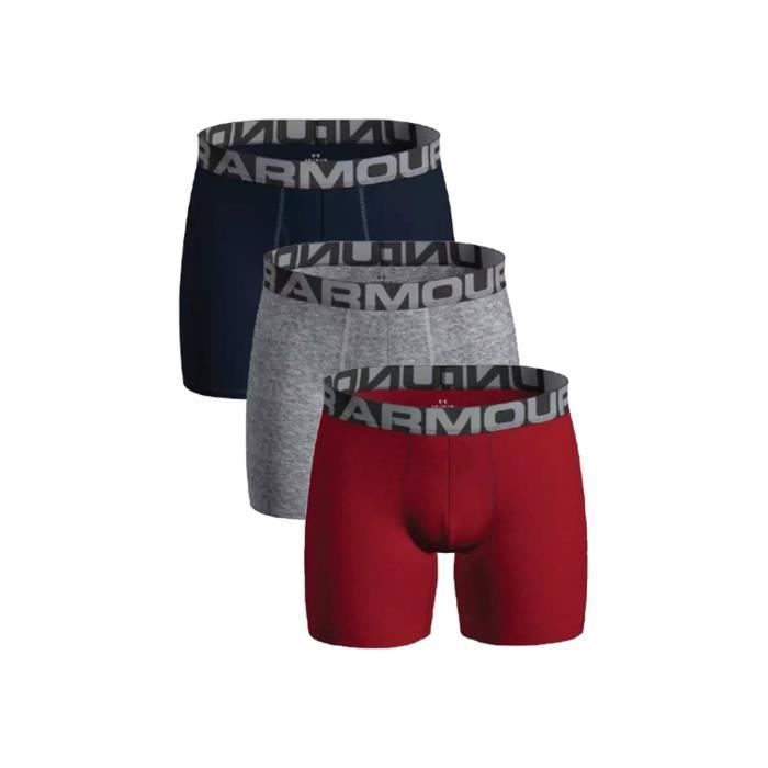 Boxer Homme Under Armour Charged Cotton lot de 3 Rouge 1363617 600 Rouge Cdiscount Pret a Porter
