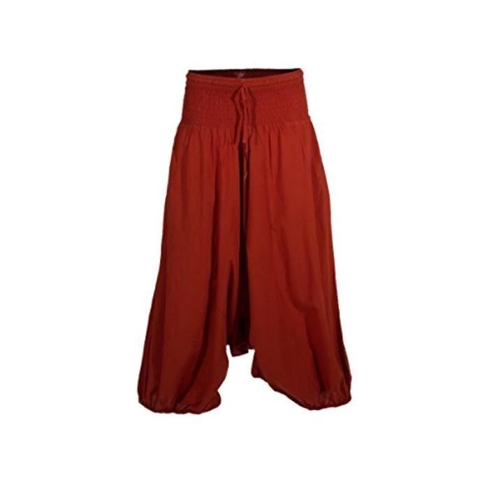 Pantalon sarouel basique uni en coton et lin confortable pour l'été et l' automne, beige, 3-4 ans