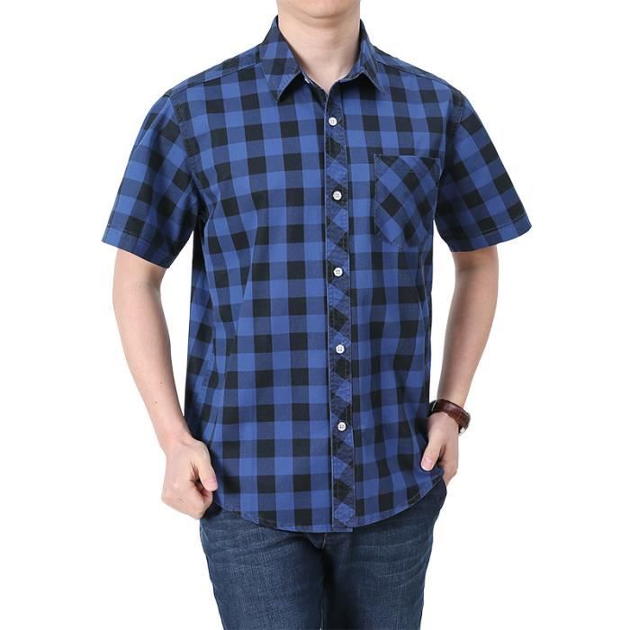 Chemise Homme Cargo INSFITY À Carreaux Coton 95% Manches