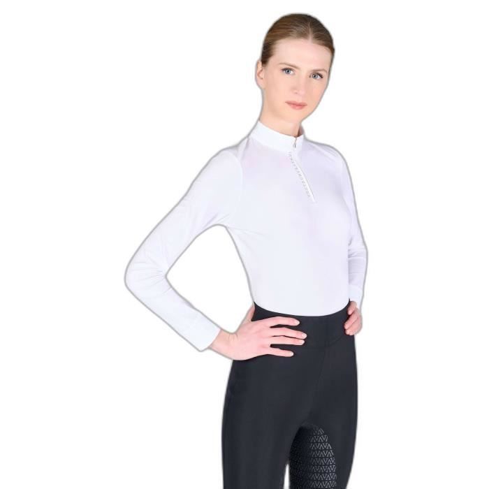 Polo d'équitation pour fille à manches courtes, blanc • Mon polo
