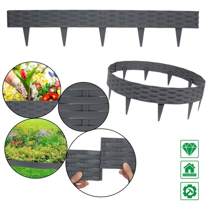 Bordure Pelouse Rotin Aufun 10m - Délimitation Jardin