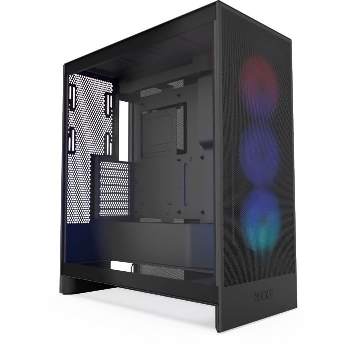 NZXT H7 Flow RGB  Tour moyenne ATX circ. d’air ventilateurs RGB  Ventilateurs inf. refroidissement direct carte graphique