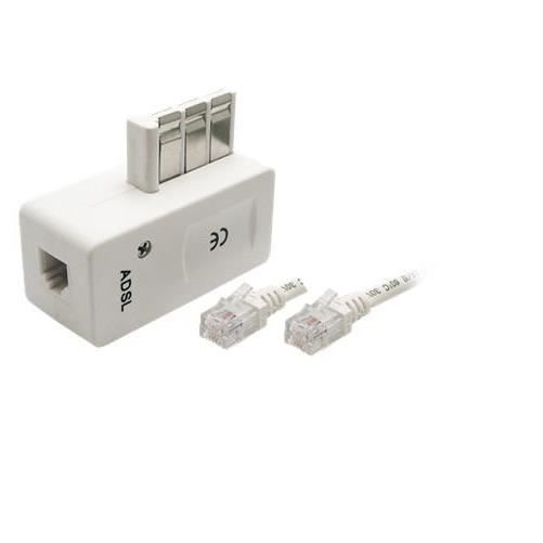 Kit de connection ADSL (Câble RJ11 + Filtre) 10M