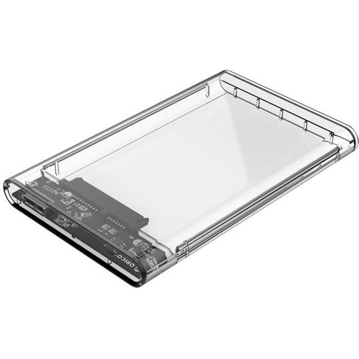 Boîtier USB 3.0 Pour Disque Dur 2.5 SATA HDD/SSD ComSys Transparent - 9.5mm