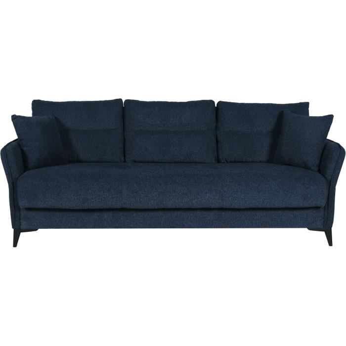 Canapé convertible 3 places OTTOWA Tissu 2 coussins Coffre de rangement 217 x 92 x 85 cm - vue 2